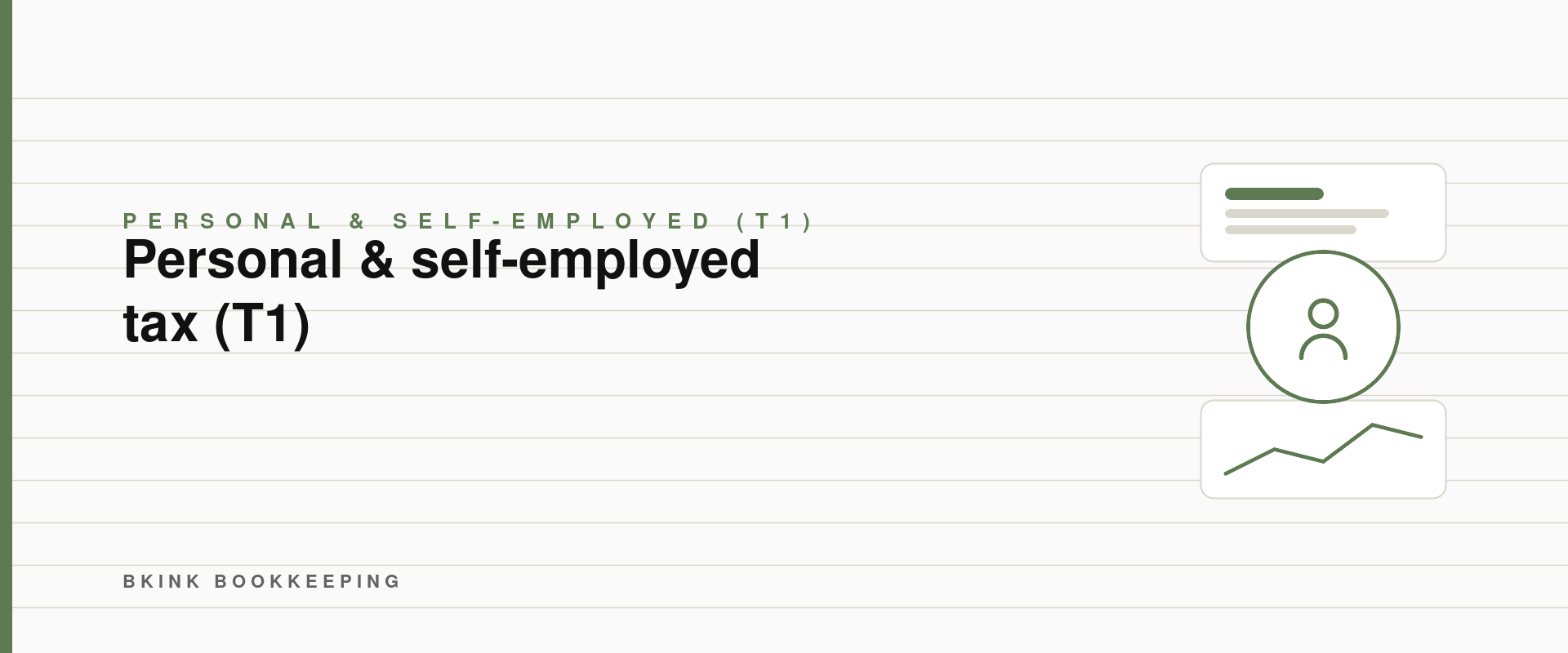 Personal and self-employed (T1) tax preparation hero illustration — BKInk Bookkeeping